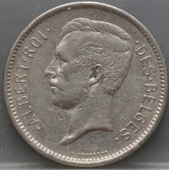5 Francs 1932 België — Nikkel voorzijde