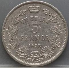 5 Francs 1932 België — Nikkel achterzijde