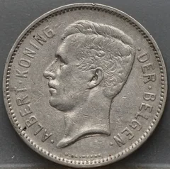 5 Francs 1933 België — Nikkel voorzijde