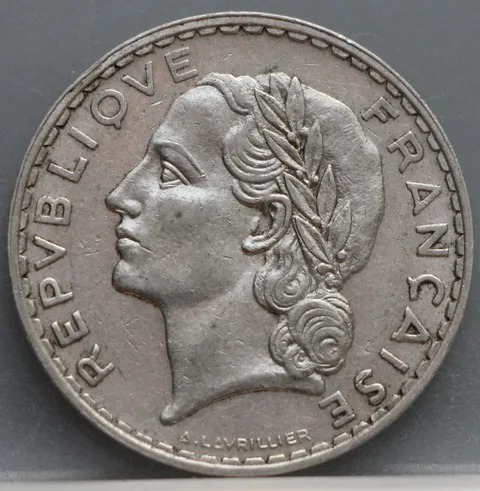 5 Francs 1933 Frankrijk — Nikkel