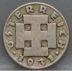 5 Groschen 1931 Oostenrijk — Cupronikkelen voorzijde