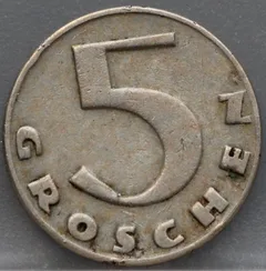 5 Groschen 1931 Oostenrijk — Cupronikkelen achterzijde