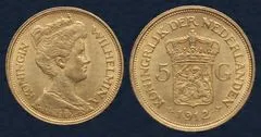 5 gulden 1912 Wilhelmina - gouden vijfje 1912