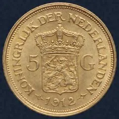 5 gulden 1912 Wilhelmina - gouden vijfje 1912
