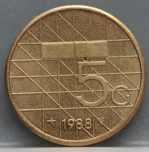 5 Gulden 1988 Beatrix — Verbronsd Nikkel