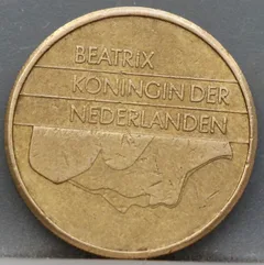 5 Gulden 1988 Beatrix — Verbronsd Nikkel achterzijde, Nederland