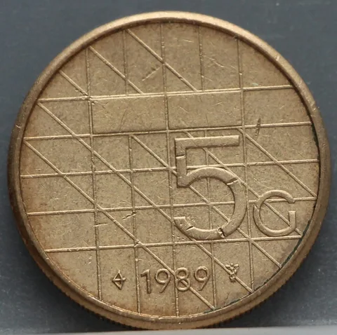5 Gulden 1989 Beatrix — Verbronsd Nikkel