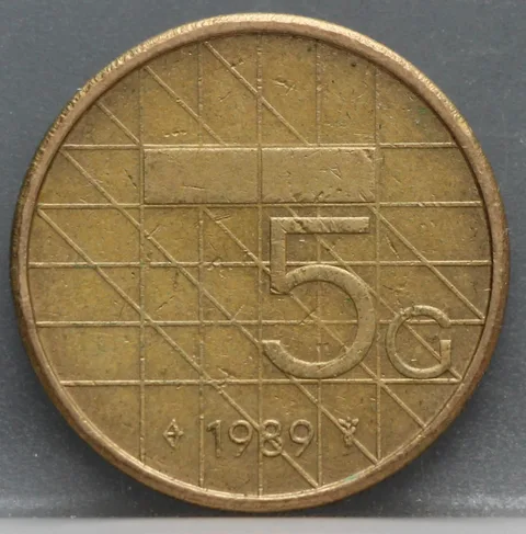 5 Gulden 1989 Beatrix — Verbronsd Nikkel