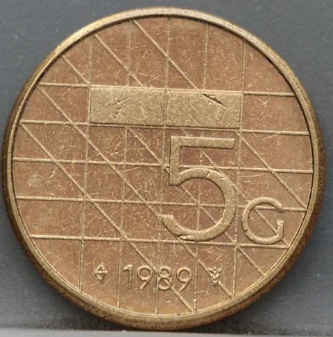 5 Gulden 1989 Beatrix — Verbronsd Nikkel