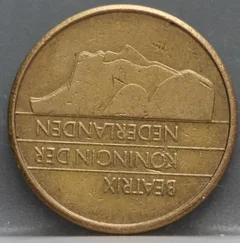 5 Gulden 1989 Beatrix — Verbronsd Nikkel achterzijde