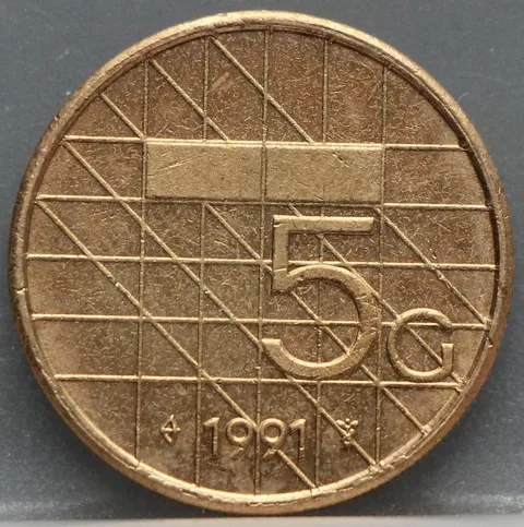 5 Gulden 1991 Beatrix — Verbronsd Nikkel
