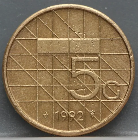 5 Gulden 1992 Beatrix — Verbronsd Nikkel