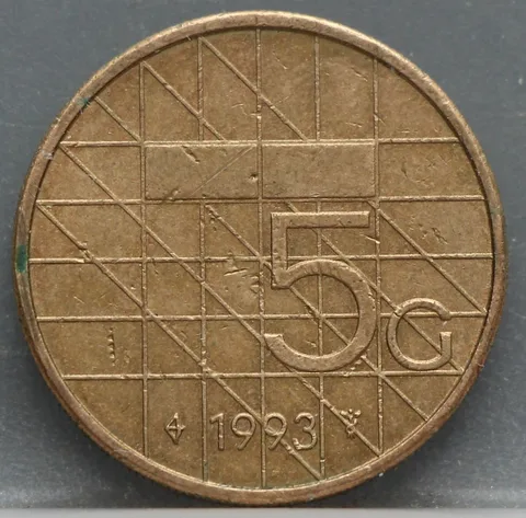 5 Gulden 1993 Beatrix — Verbronsd Nikkel