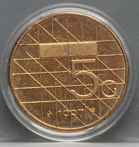 5 Gulden 1997 Beatrix — Verbronsd Nikkel