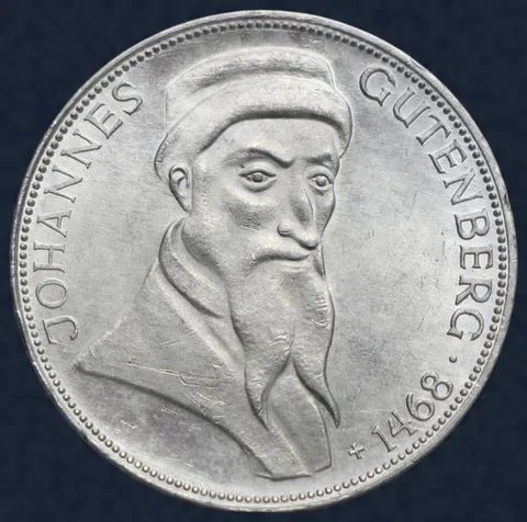 5 Mark 1968 (G) Duitsland Gutenberg