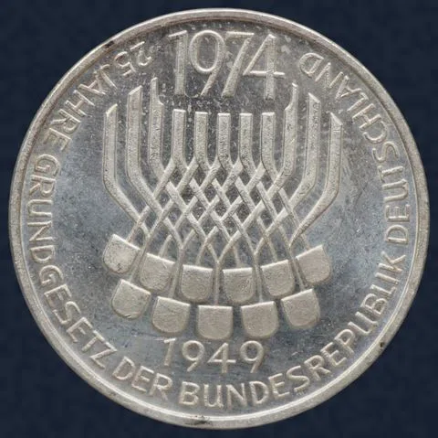 5 Mark 1974 (F) Duitsland - 25 jaar Grondwet