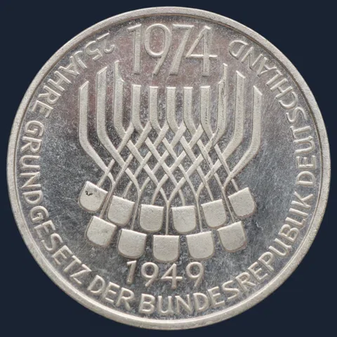 5 Mark 1974 (F) Duitsland - 25 jaar Grondwet Bondsrepubliek