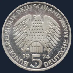5 Mark 1974 (F) Duitsland - 25 jaar Grondwet Bondsrepubliek