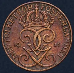 5 Öre 1911 Zweden (smal muntteken)