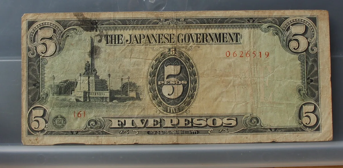 5 Pesos 1943 Filipijnen — The Japanese Government voorzijde