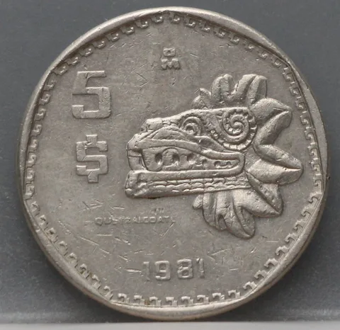 5 Pesos 1981 Mexico — Quetzalcoatl