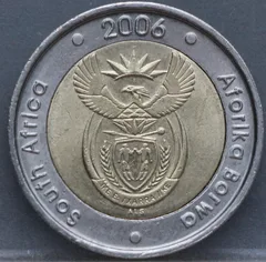 5 Rand 2006 Zuid-Afrika — Cupro-nikkel achterzijde