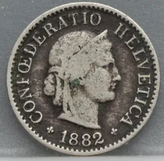 5 Rappen 1882 Zwitserland Cupronikkel voorzijde