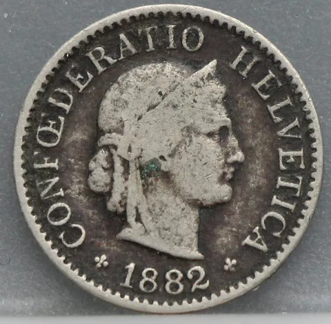 5 Rappen 1882 Zwitserland Cupronikkel