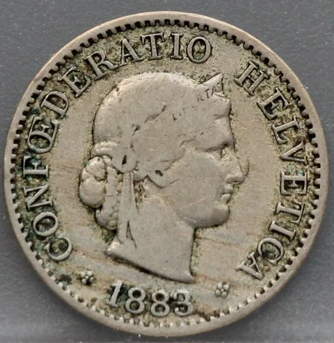 5 Rappen 1883 Zwitserland Cupronikkel