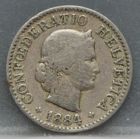 5 Rappen 1884 Zwitserland Cupronikkel