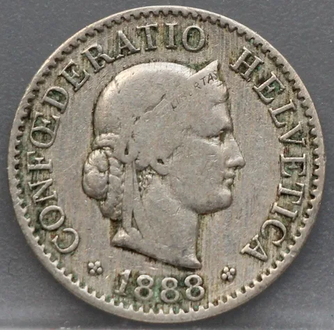 5 Rappen 1888 Zwitserland Cupronikkel
