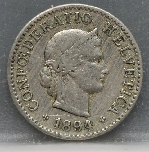 5 Rappen 1894 Zwitserland Cupronikkel