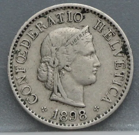 5 Rappen 1898 Zwitserland Cupronikkel