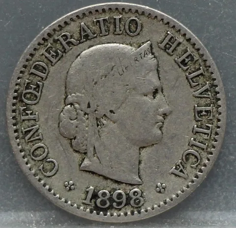 5 Rappen 1898 Zwitserland Cupronikkel
