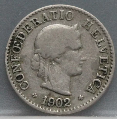 5 Rappen 1902 Zwitserland Cupronikkel