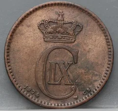5 Øre 1874 Denemarken voorzijde