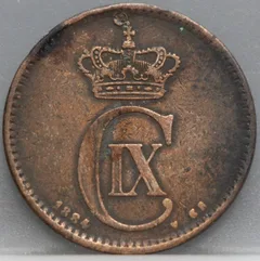 5 Øre 1884 Denemarken — Brons voorzijde