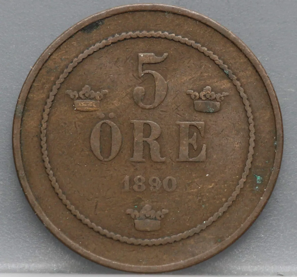 5 Öre 1890 Zweden — Brons voorzijde