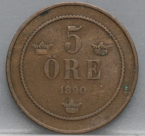 5 Öre 1890 Zweden — Brons