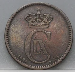 5 Öre 1891 Denemarken voorzijde