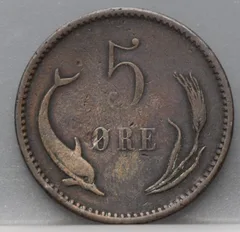 5 Öre 1891 Denemarken achterzijde