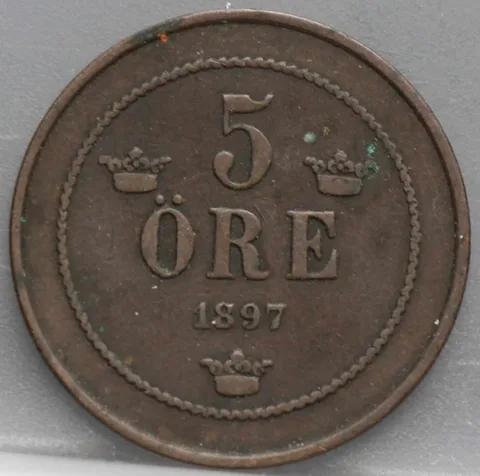 5 Öre 1897 Zweden — Brons