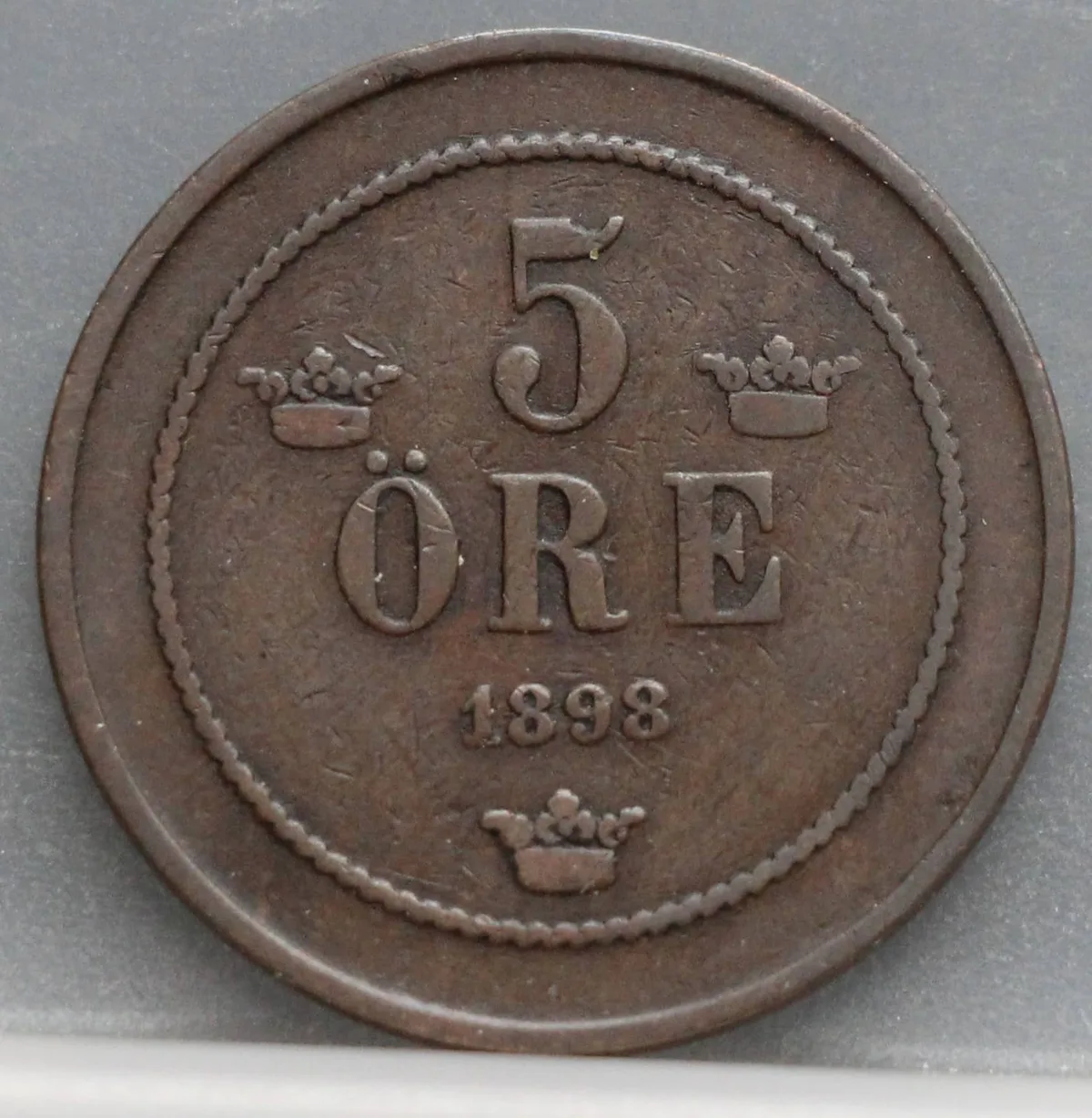 5 Öre 1898 Zweden — Brons voorzijde