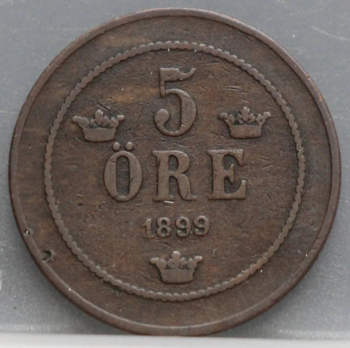 5 Öre 1899 Zweden — Brons voorzijde