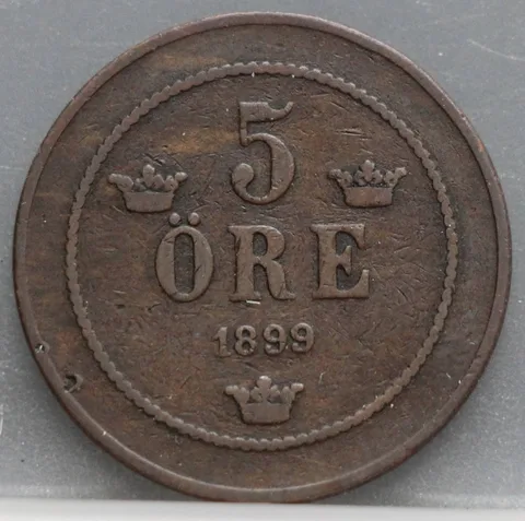 5 Öre 1899 Zweden — Brons