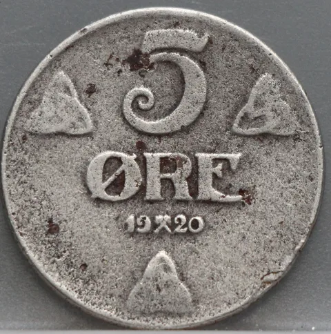 5 Øre 1920 Noorwegen — IJzer