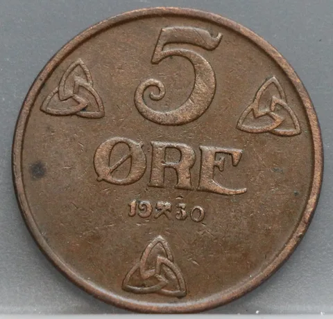 5 Øre 1930 Noorwegen — Brons