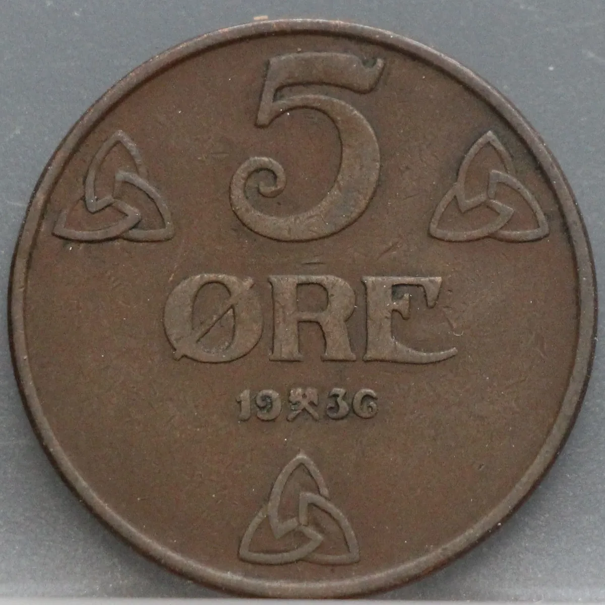 5 Øre 1936 Noorwegen Brons voorzijde