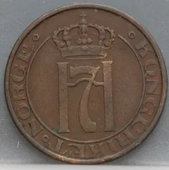 5 Øre 1936 Noorwegen Brons achterzijde