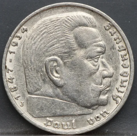 5 Reichsmark 1936 J Duitse Rijk Zilver — Paul von Hindenburg